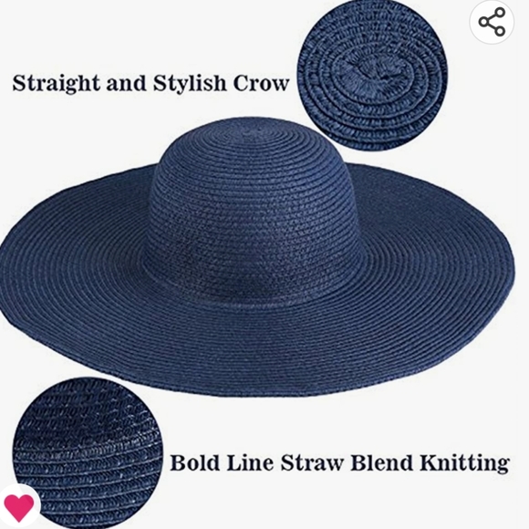 Wide Brim Summer Straw Sun Hat  Beachwear ☀ 🏖 - Picture 4 of 10